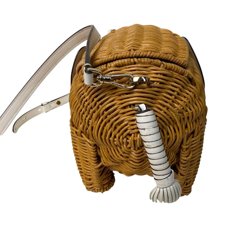 Kate Spade Rare Tiny Wicker Elephant Crossbody Bag